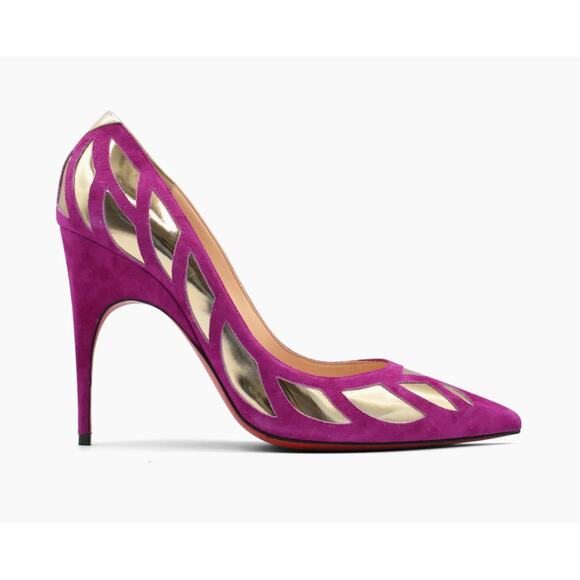 Christian Louboutin Shoes - Christian Louboutin Mirador Pumps - Women's 39 9 Purple and Gold